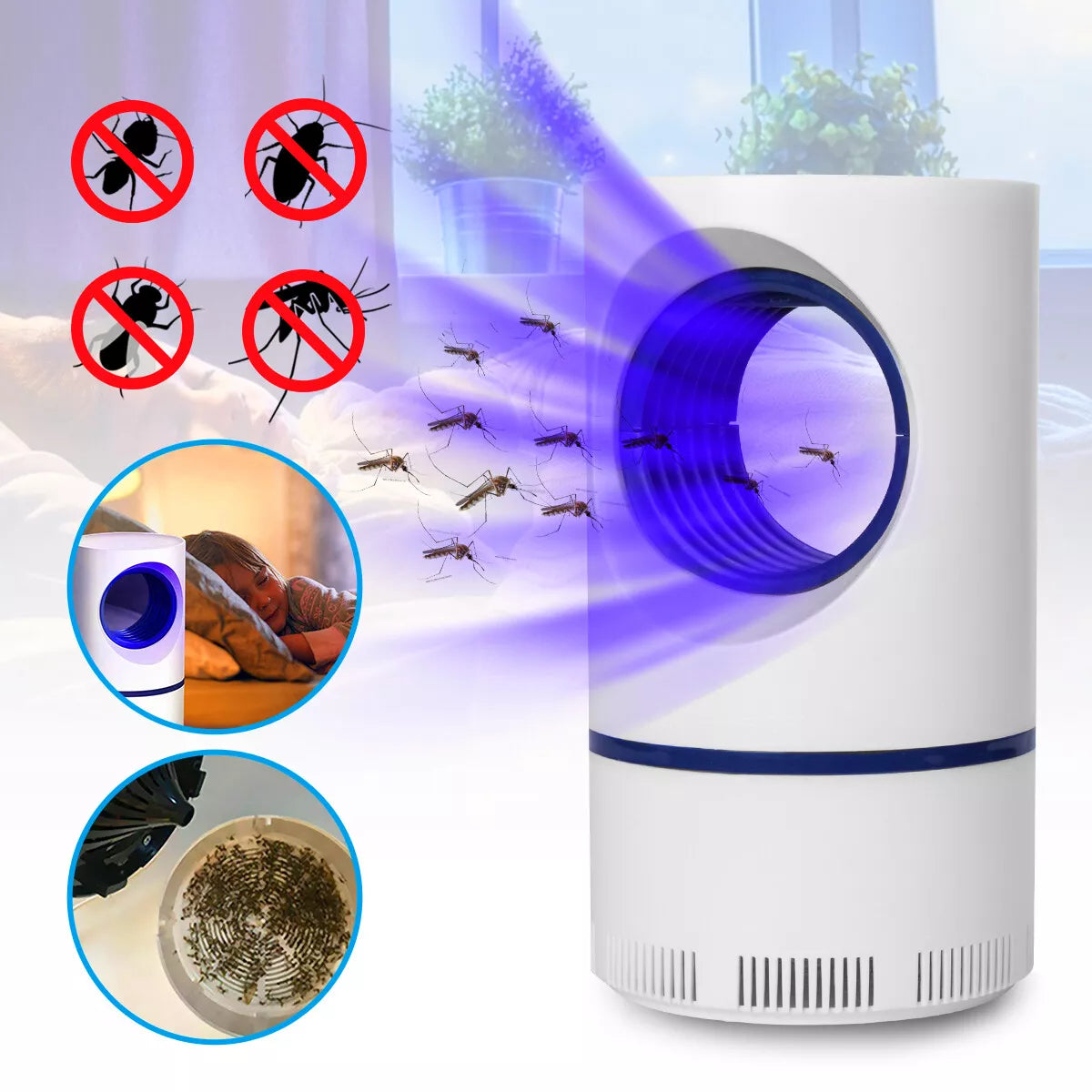 BuzzBarrier™ Silent Mosquito Trap & UV Killer